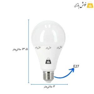 ابعاد لامپ 15 وات led نورلند حبابی مهتابی