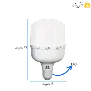 اندازه لامپ پارس شهاب 150 وات ال ای دی