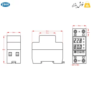 اندازه محافظ ولتاژ جریان تک فاز jbh 80 آمپر