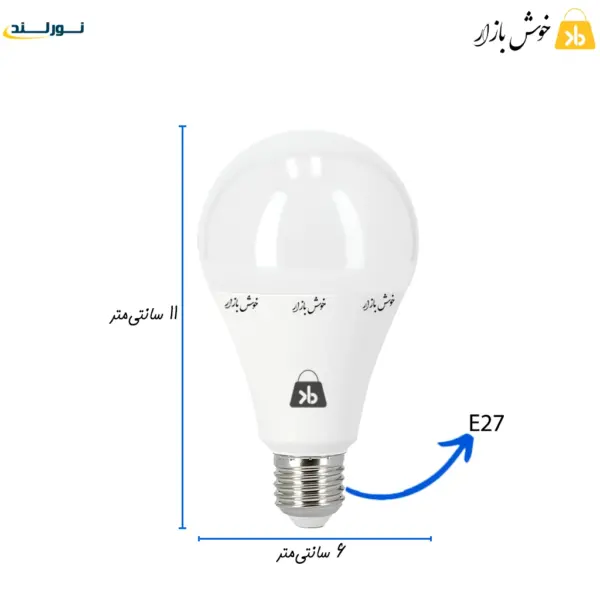 اندازه لامپ رنگی 10 وات نورلند