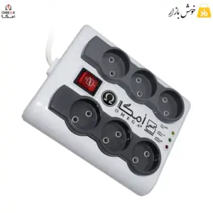 محافظ برق امگا 6 خانه P6000 کابل 1.5 متر