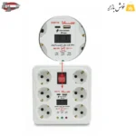 محافظ ولتاژ دیجیتال سارا مدل P256D شش خانه ارت‌دار با شارژ USB و Type‑C 25W - تصویر 3