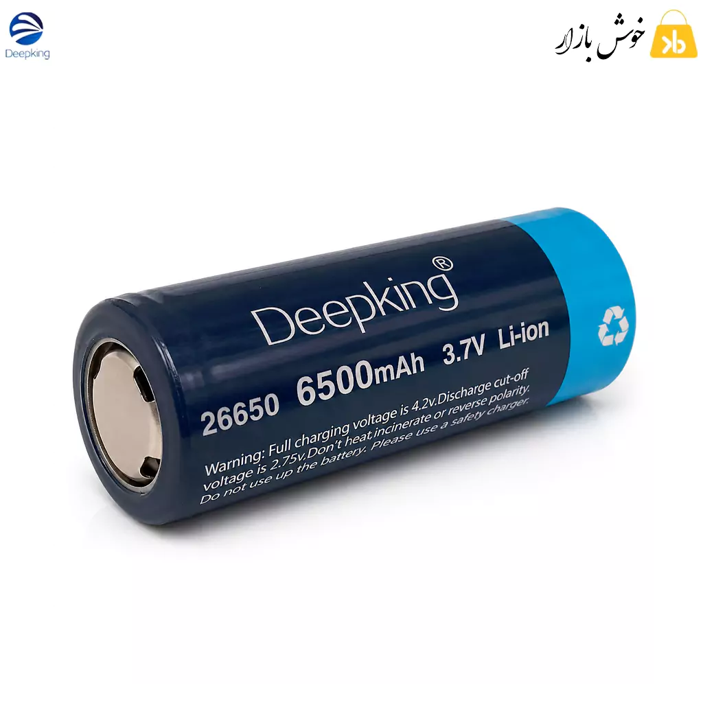 deepking-26650-6500mah-37v-battery-main باتری لیتیوم یون شارژی 26650 دیپ کینگ 3.7 ولت 6500mAh نمای اصلی