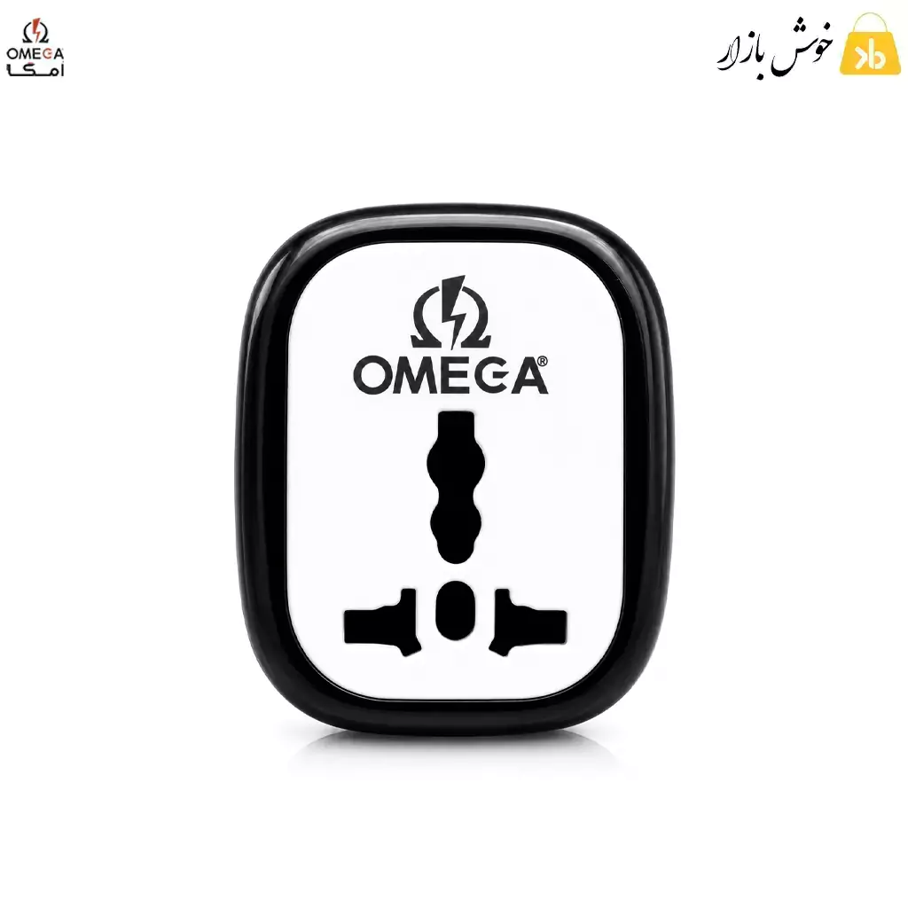 omega-m102-3-to-2-power-adapter-front تبدیل 3 به 2 برق امگا مدل M102 نمای روبهرو