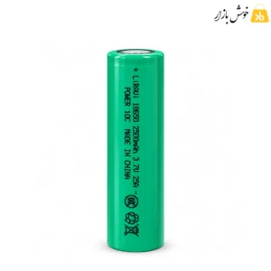 باتری سبز 18650 های‌درین 10C دو سر تخت با ظرفیت 2500 میلی‌آمپر ساعت