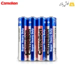 نمای روبهروی پک 4 عددی باتری نیمقلمی کملیون Super Heavy Duty با زمینه سفید