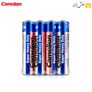 نمای روبه‌روی پک 4 عددی باتری نیم‌قلمی کملیون Super Heavy Duty با زمینه سفید
