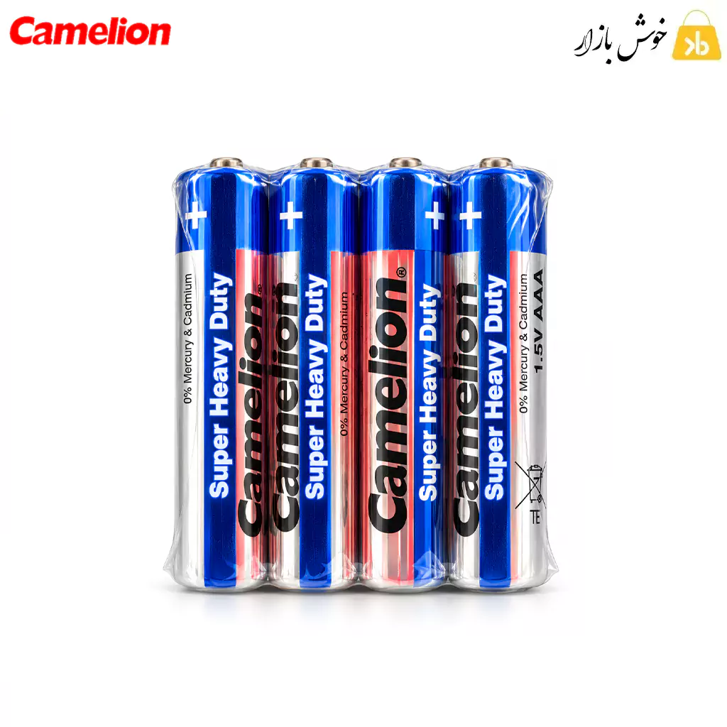 camelion-super-heavy-duty-aaa-4-pack نمای روبهروی پک 4 عددی باتری نیمقلمی کملیون Super Heavy Duty با زمینه سفید