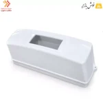 نمای سه‌ربع جعبه فیوز روکار دانوب با نمایش عمق بدنه و پایه