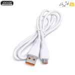 نمای سوکت USB-A و میکرو USB کابل سفید جوکید JA043 و محافظ شیاردار محل اتصال