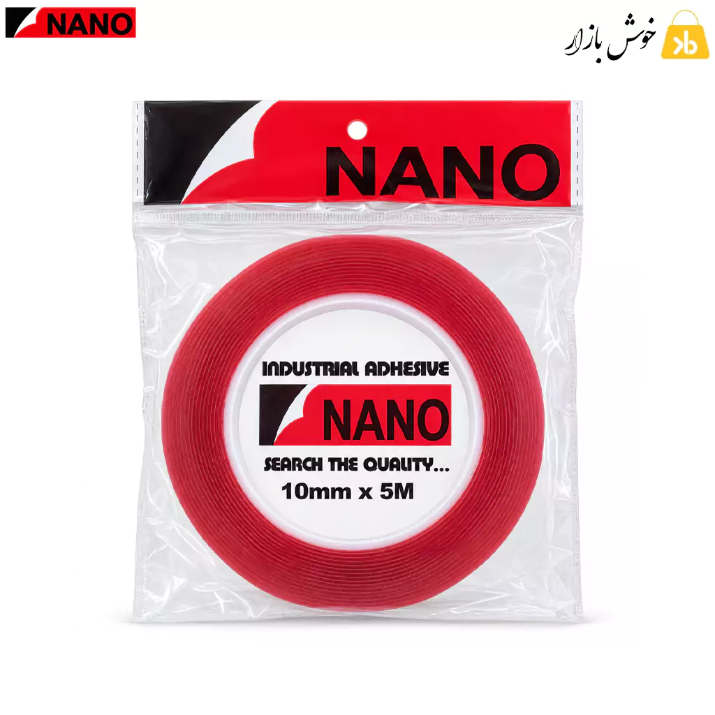 nano-clear-double-sided-tape-1cm-5m بستهبندی چسب دوطرفه شفاف نانو عرض 1 سانتیمتر و طول 5 متر