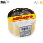 نمای دیگر بسته‌بندی چسب پهن رازی Alltape با روکش زرد و مشکی و برچسب مشخصات