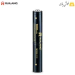 نمای ایستاده باتری شارژی رویلانگ 181350 با روکش مشکی، نوشتههای طلایی و علامتهای مثبت و منفی