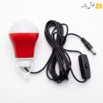 لامپ آویز قرمز پکیج خورشیدی با حلقه آویز، کابل کلیددار و جک DC