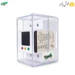 نمای جانبی محافظ مینیاتوری تیراژه D8008 و برچسب مشخصات فنی روی بسته‌بندی