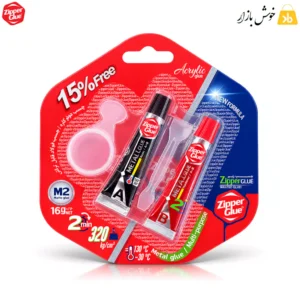 چسب دوقلو مات زیپر M2 وزن 16 گرم با دو تیوپ و ابزار ترکیب